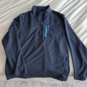 Navy Quarter-Zip Pullover with Teal Accent